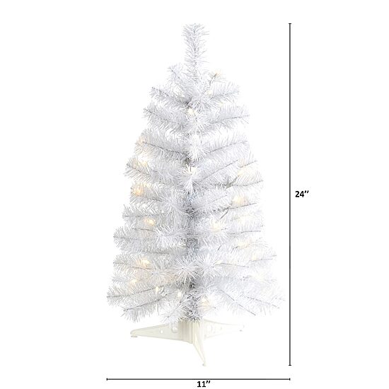 Nearly Natural White 2 Foot Pine Christmas Tree