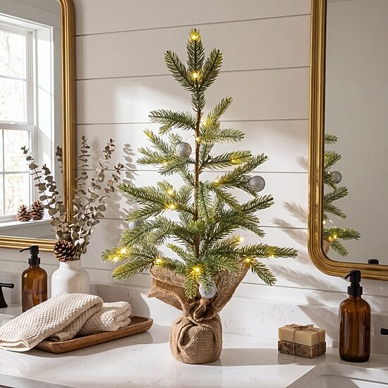 Nearly Natural 2ft Pre-Lit Fraser Fir 2 Foot Pre-Lit Pine Christmas Tree