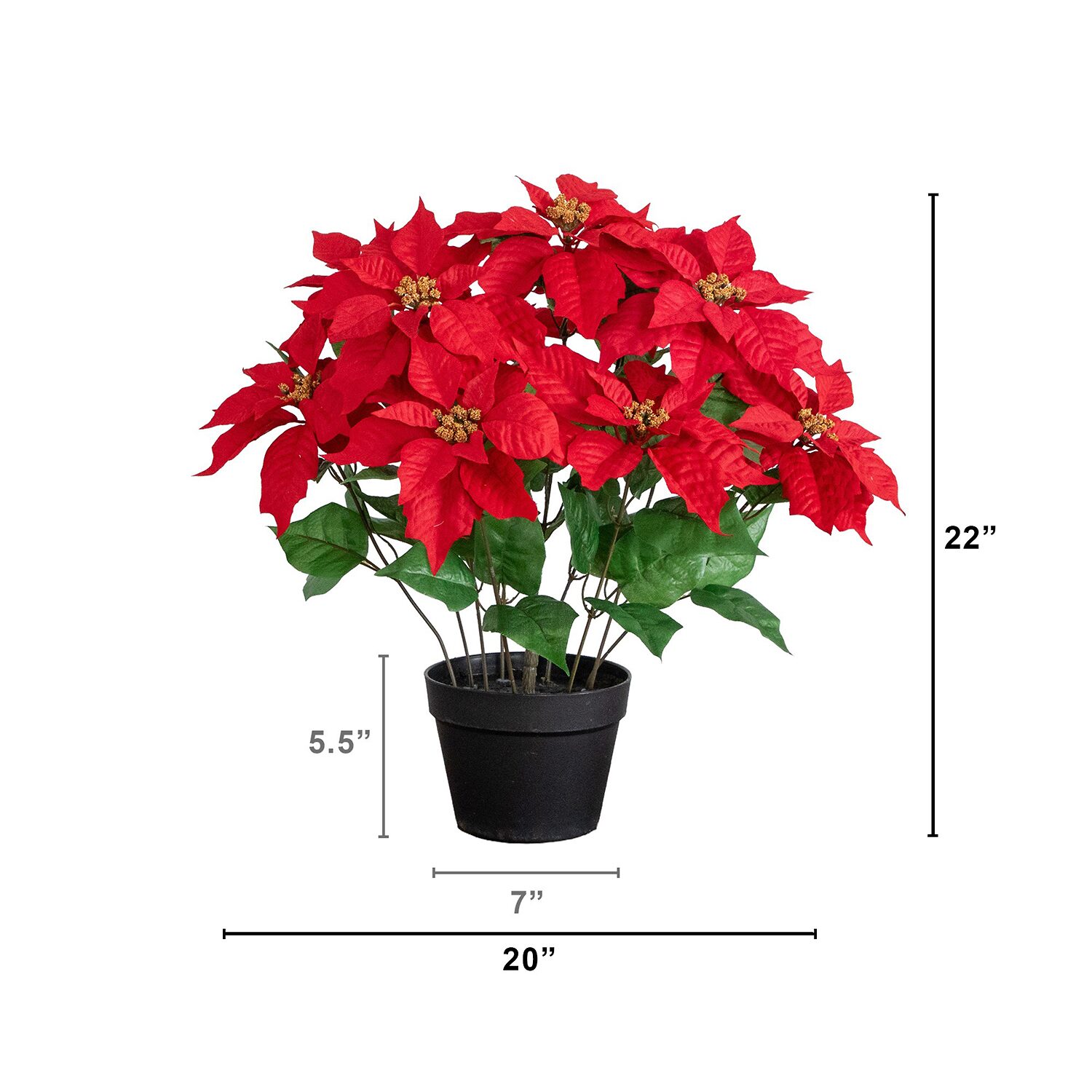 Nearly Natural 22" Poinsettia Plant Floral Arrangement
