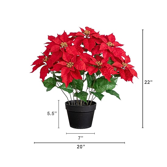 Nearly Natural 22" Poinsettia Plant Floral Arrangement