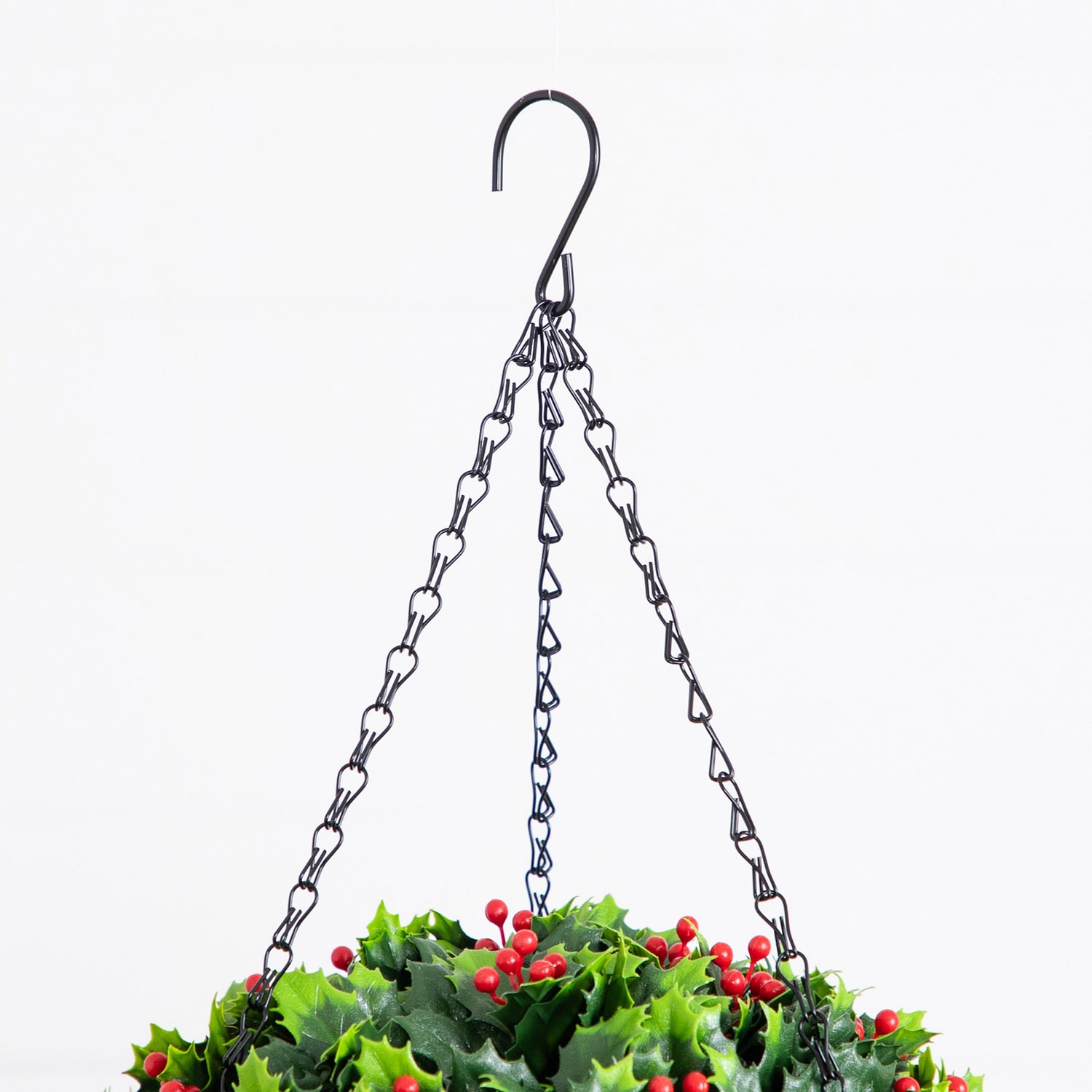 Nearly Natural 22" Holly Berry Hanging Ball Artificial Plant