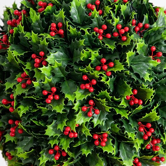 Nearly Natural 22" Holly Berry Hanging Ball Artificial Plant