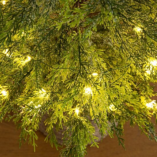 Nearly Natural 4ft Pre-Lit Snowed Cypress 4 Foot Pre-Lit Pine Christmas Tree