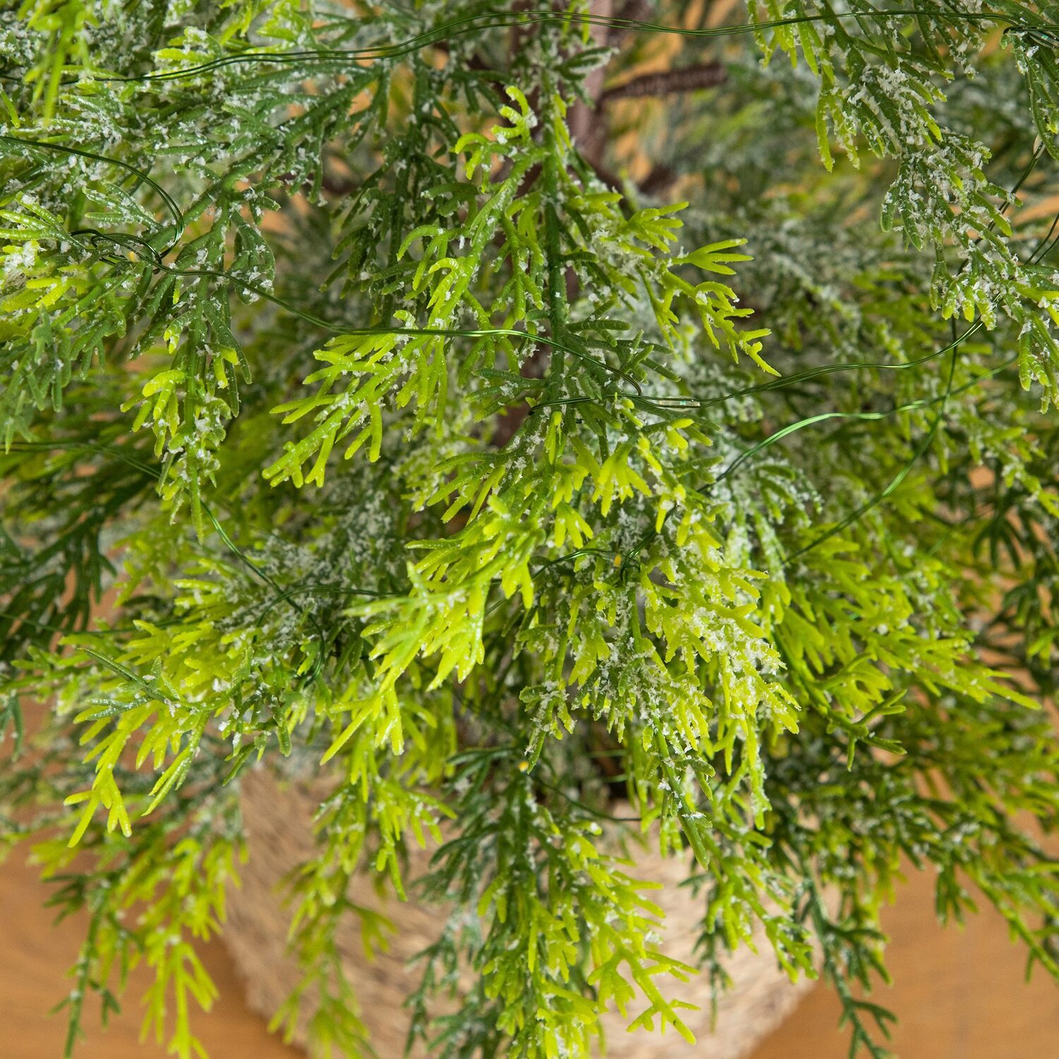Nearly Natural 4ft Pre-Lit Snowed Cypress 4 Foot Pre-Lit Pine Christmas Tree