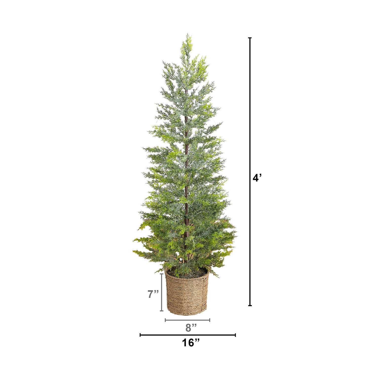 Nearly Natural 4ft Pre-Lit Snowed Cypress 4 Foot Pre-Lit Pine Christmas Tree