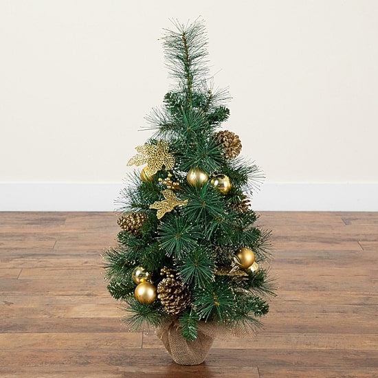 Nearly Natural 3 Foot Pre-Lit Pine Christmas Tree