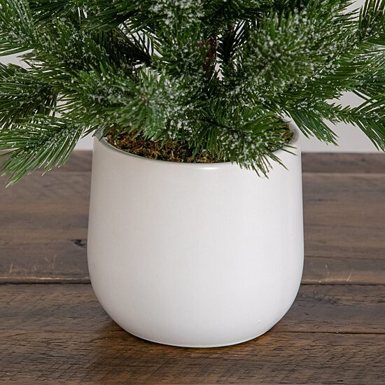 Nearly Natural 22" Frosted Pine 1 1/2 Feet Pine Christmas Tree