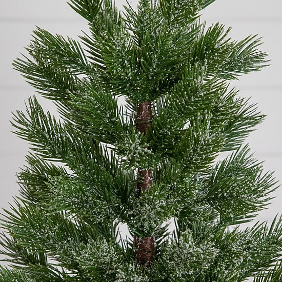 Nearly Natural 22" Frosted Pine 1 1/2 Feet Pine Christmas Tree
