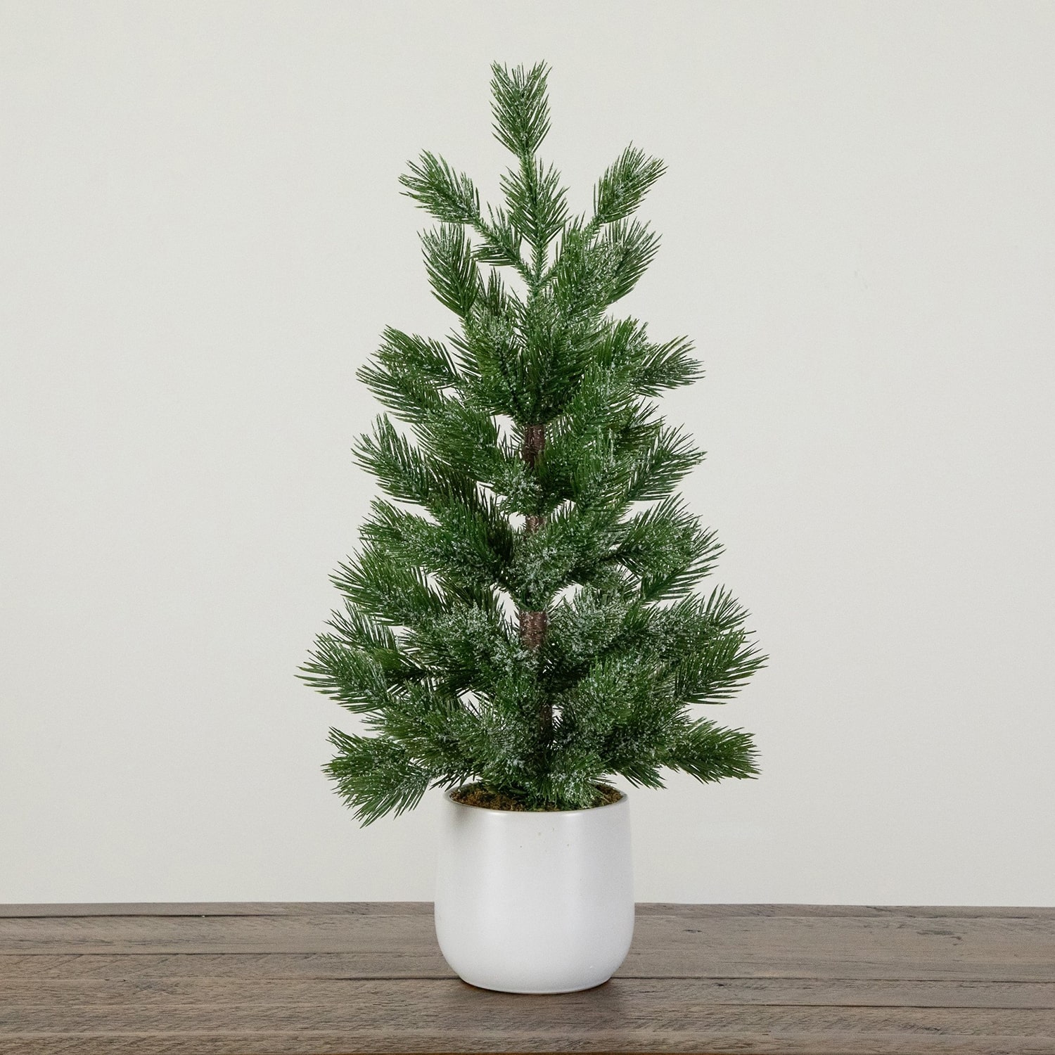 Nearly Natural 22" Frosted Pine 1 1/2 Feet Pine Christmas Tree