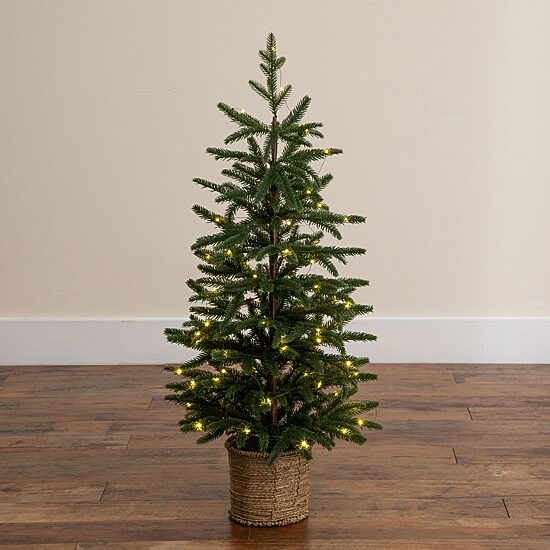 Nearly Natural 3 Foot Pre-Lit Pine Christmas Tree