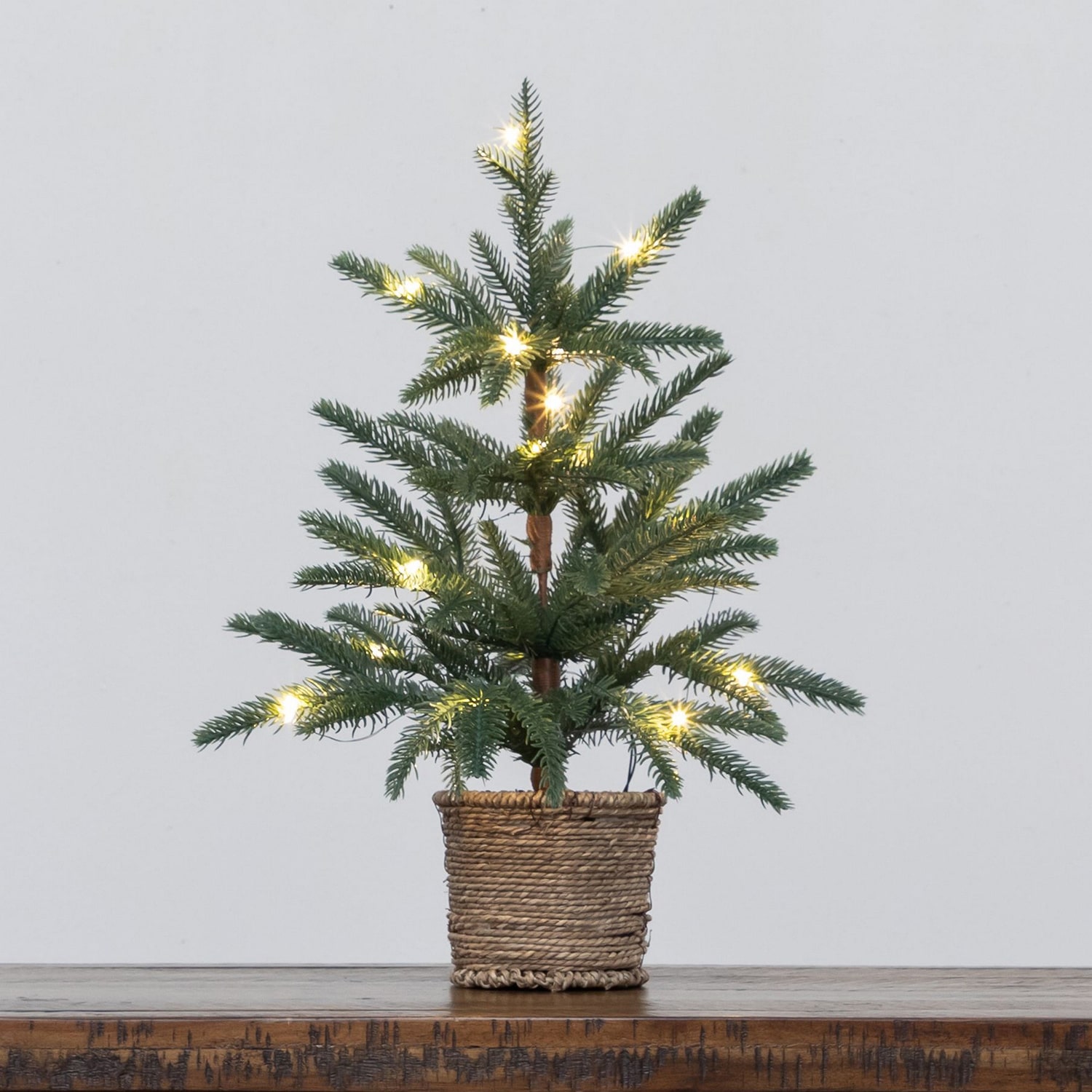 Nearly Natural 18" Pine 1 1/2 Feet Pre-Lit Pine Christmas Tree