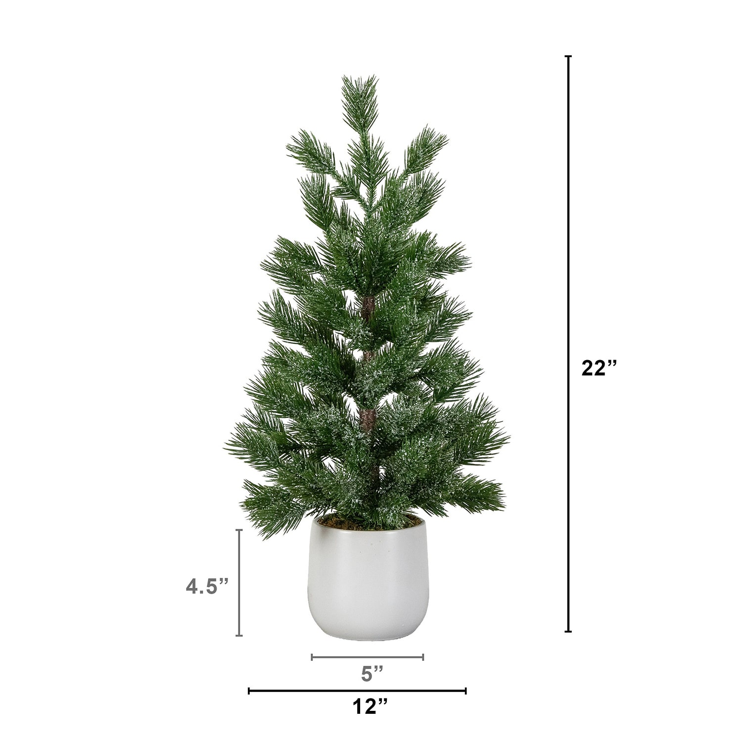 Nearly Natural 22" Frosted Pine 1 1/2 Feet Pine Christmas Tree