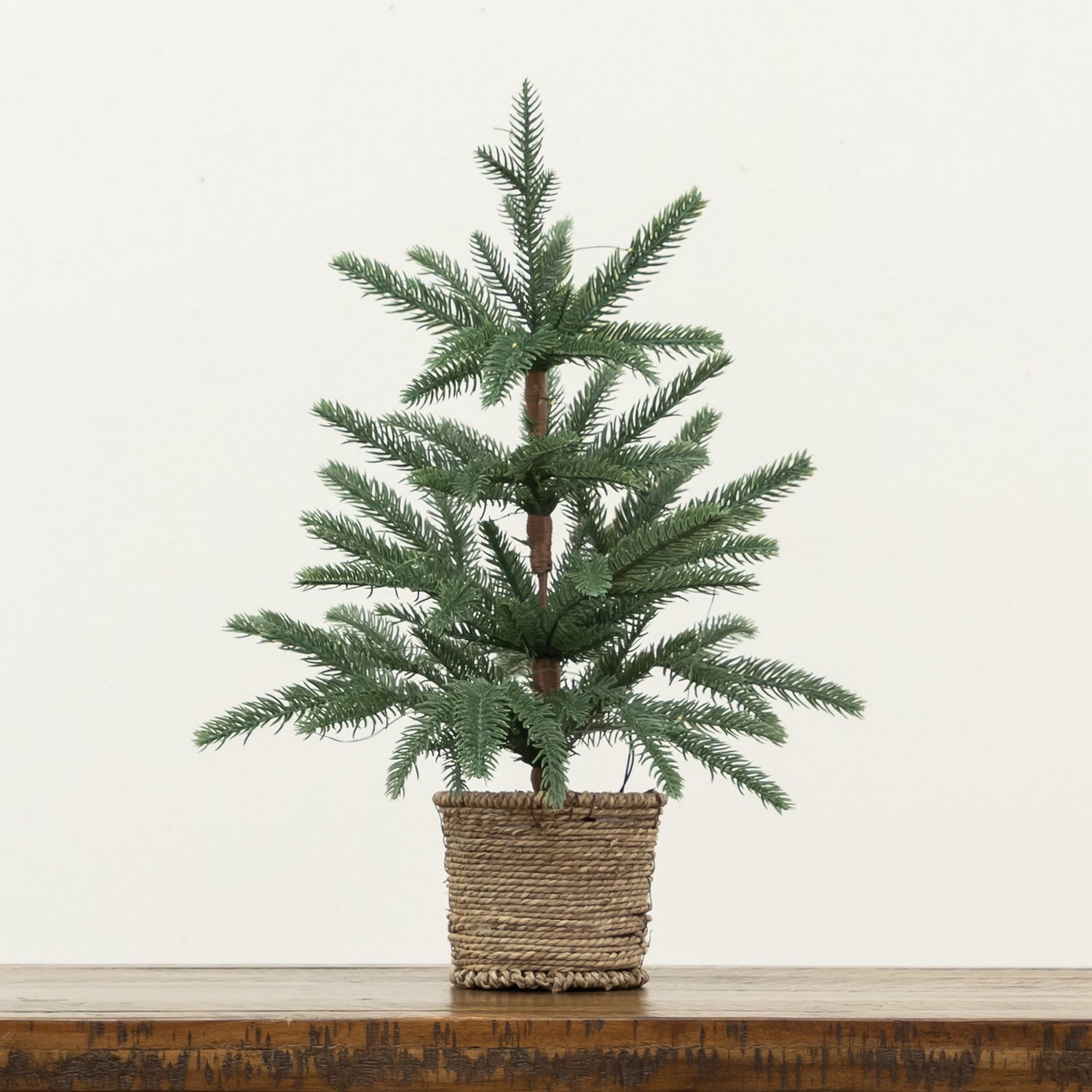 Nearly Natural 18" Pine 1 1/2 Feet Pre-Lit Pine Christmas Tree