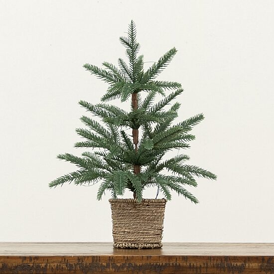 Nearly Natural 18" Pine 1 1/2 Feet Pre-Lit Pine Christmas Tree