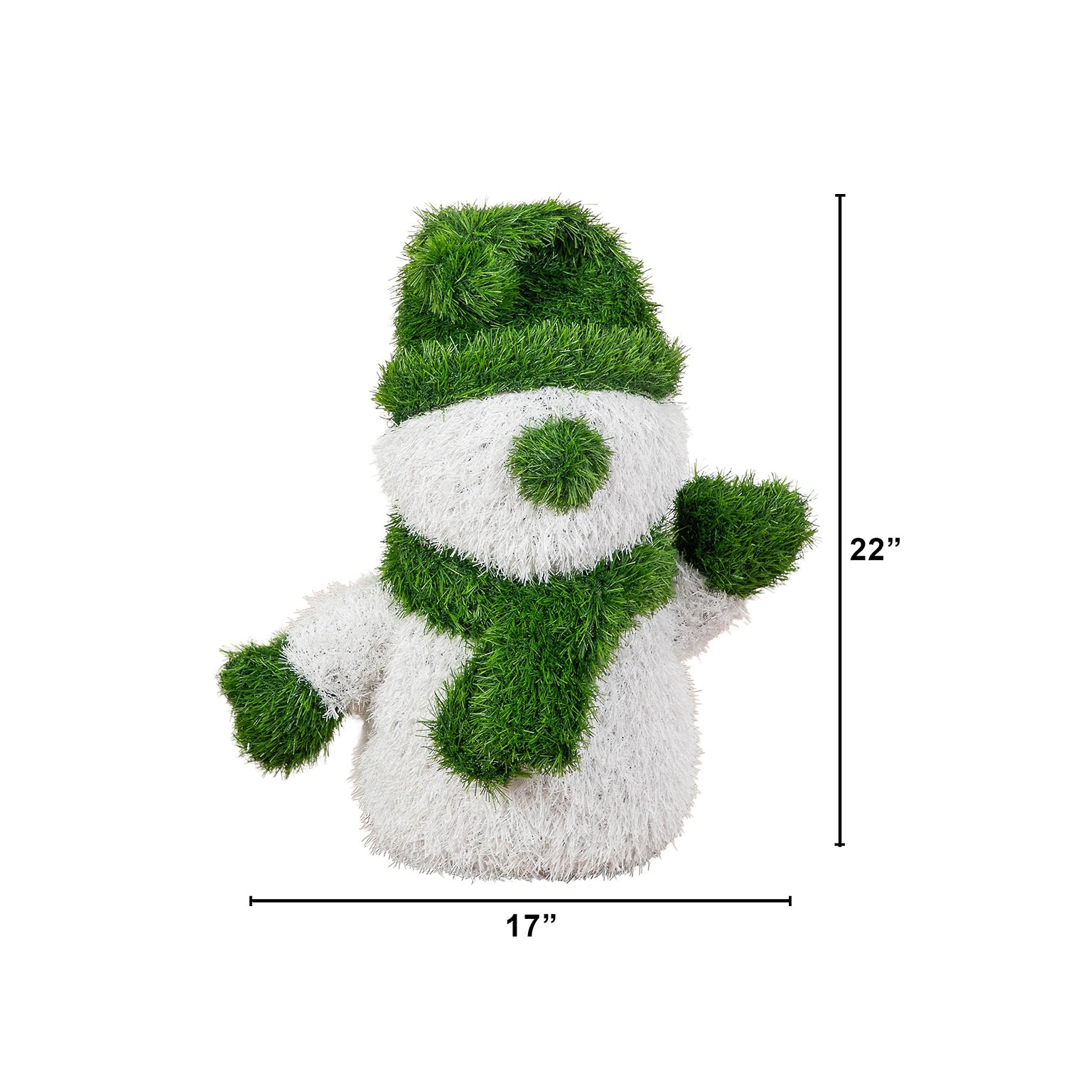 Nearly Natural 22"  Grass Garden Snowman Christmas Topiary
