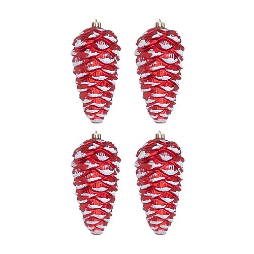 Nearly Natural Pinecone Shatterproof 4-pc. Christmas Ornament, One Size, Red