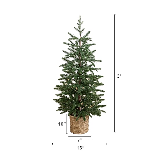 Nearly Natural 3 Foot Pre-Lit Pine Christmas Tree