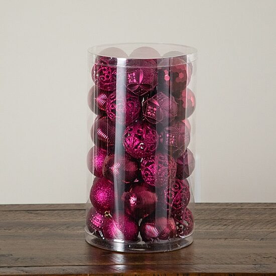 Nearly Natural Fuchsia Shatterproof Christmas Ornament