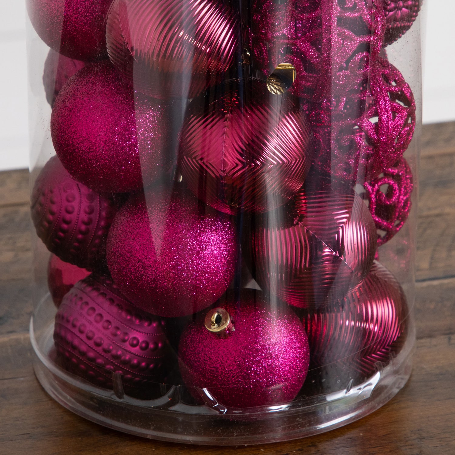 Nearly Natural Fuchsia Shatterproof Christmas Ornament