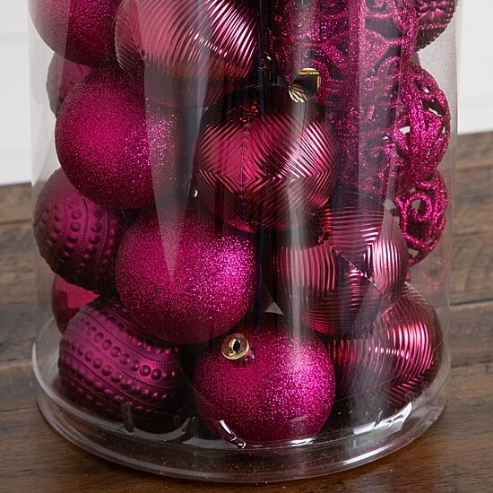 Nearly Natural Fuchsia Shatterproof Christmas Ornament