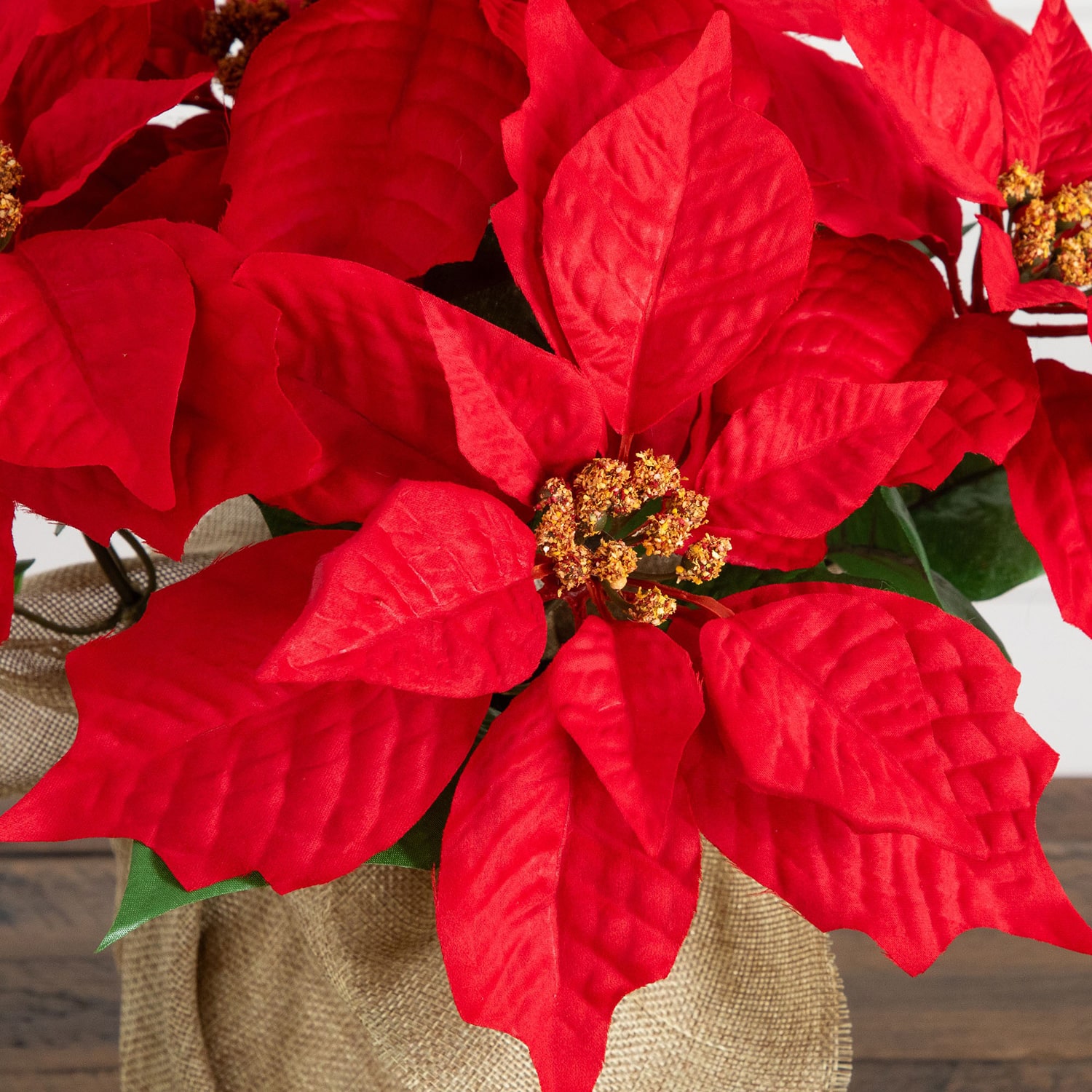 Nearly Natural 13" Poinsettia 2-pc. Floral Arrangement