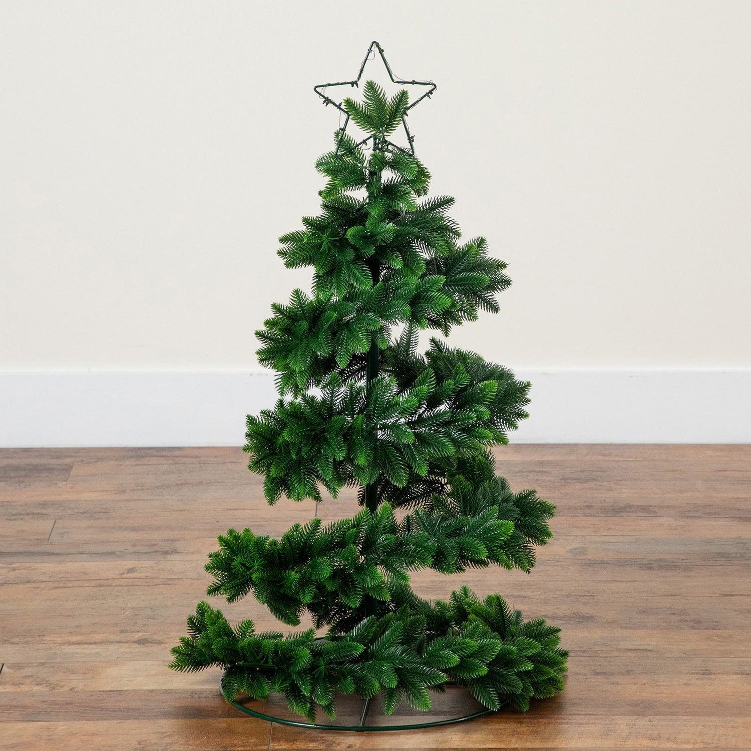 Nearly Natural 34" Pine Spiral Pop Up 2 1/2 Foot Pre-Lit Pine Christmas Tree