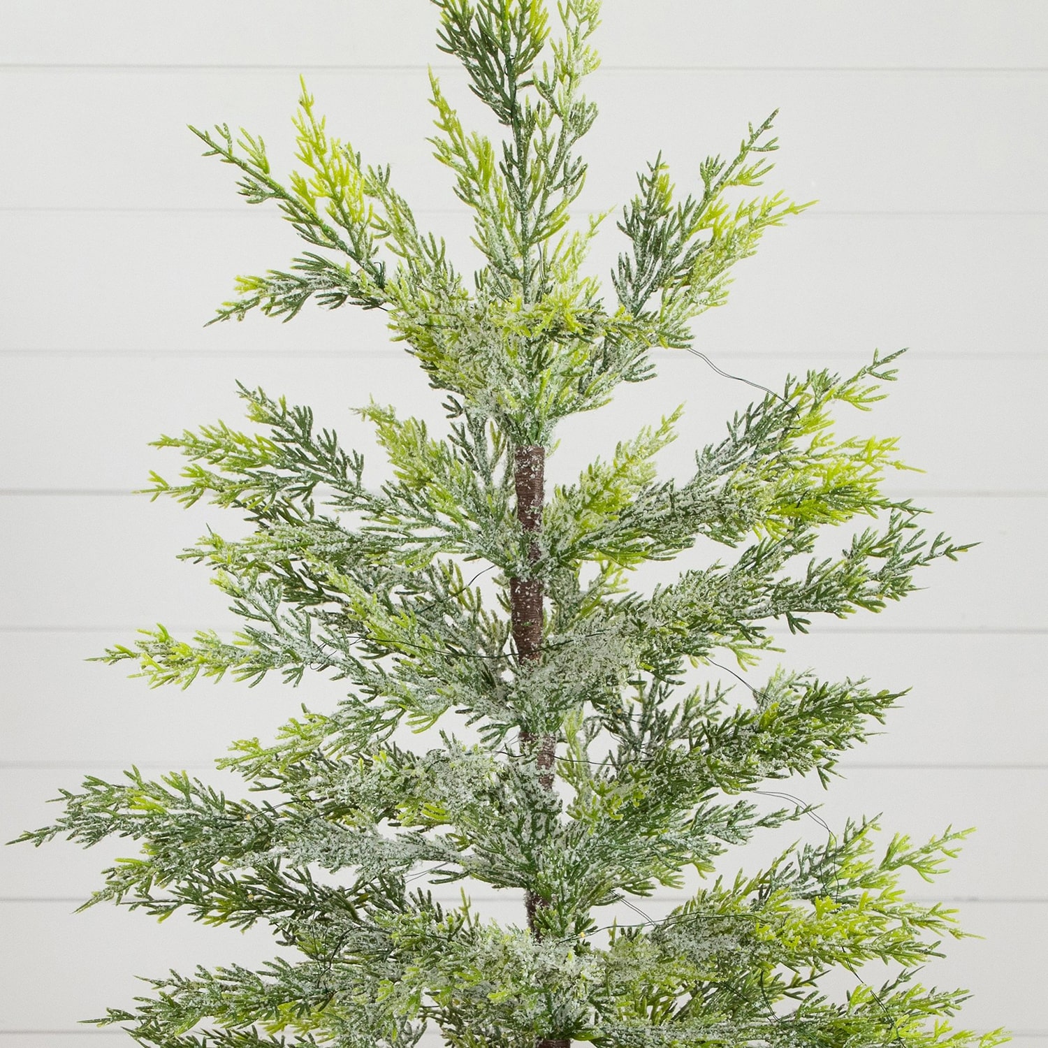 Nearly Natural 2ft Pre-Lit Snowed Cypress 2 Foot Pre-Lit Pine Christmas Tree
