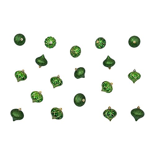 Nearly Natural Green And Gold Teardrop Shatterproof 18-pc. Christmas Ornament, One Size, Green