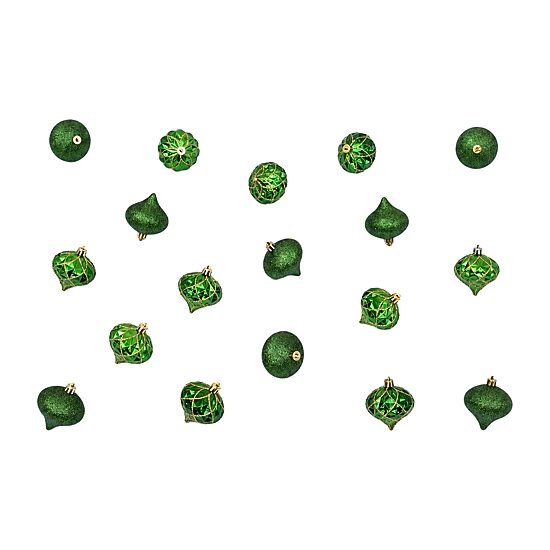 Nearly Natural Green And Gold Teardrop Shatterproof 18-pc. Christmas Ornament