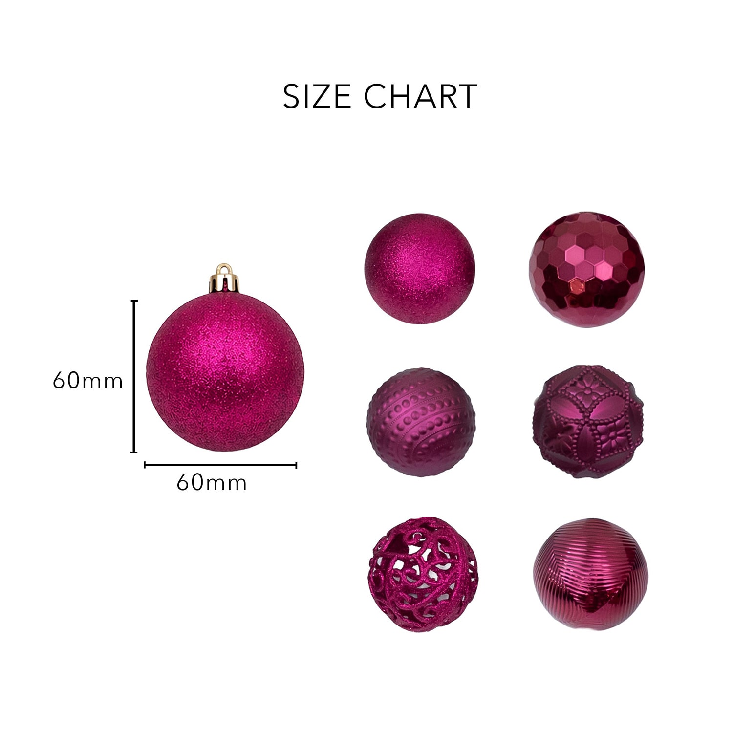 Nearly Natural Fuchsia Shatterproof Christmas Ornament