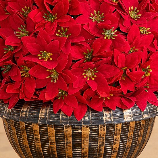Nearly Natural 3ft Pre-Lit Poinsettia Lighted Christmas Topiary