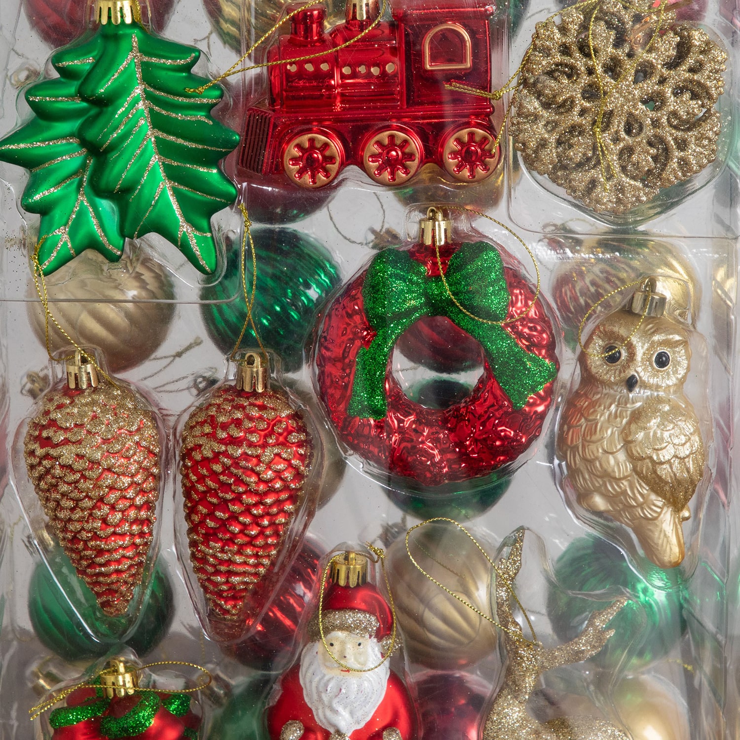 Nearly Natural Red, Green And Gold Assorted Shatterproof 39-pc. Christmas Ornament
