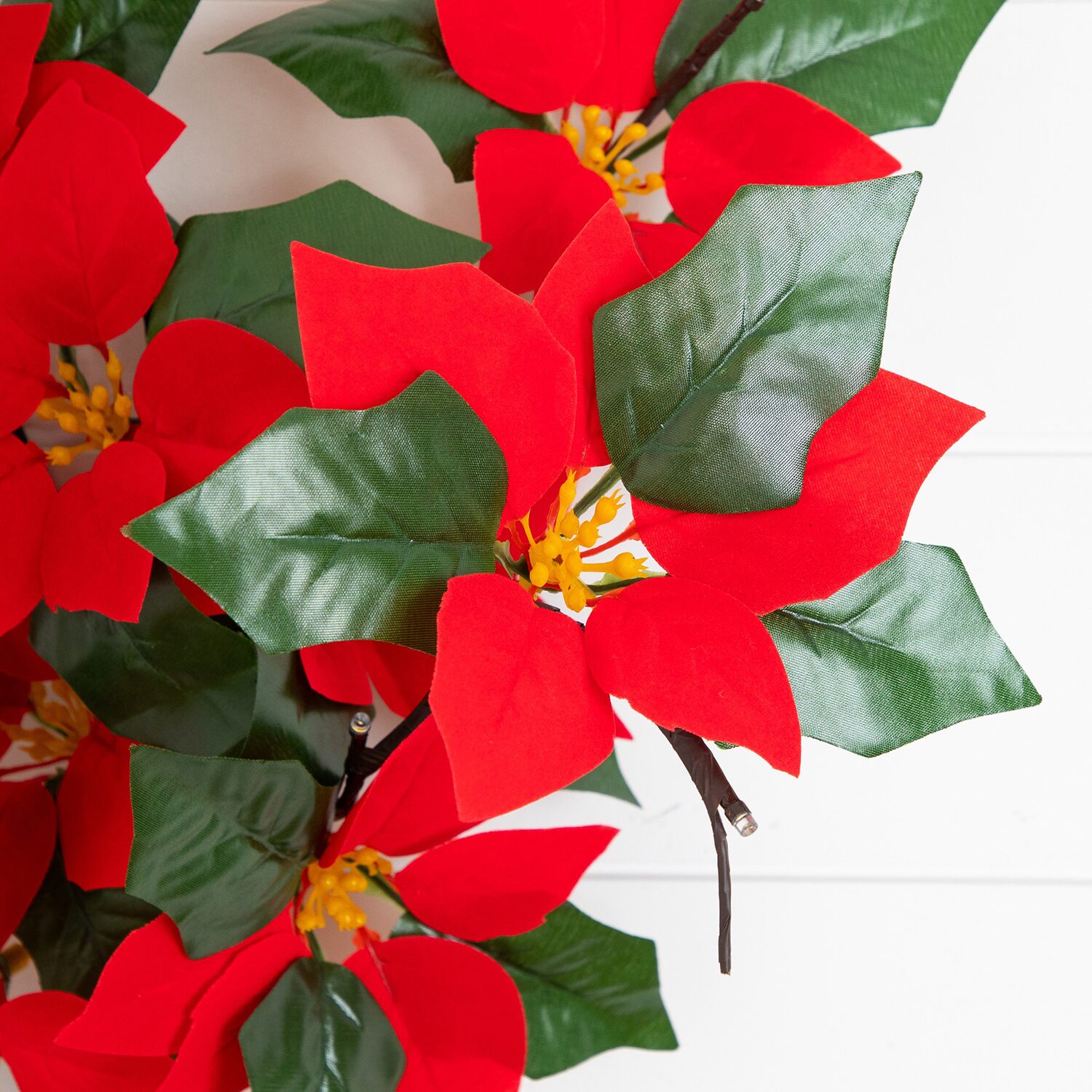 Nearly Natural 28" Pre-Lit Poinsettia Artificial Flowers