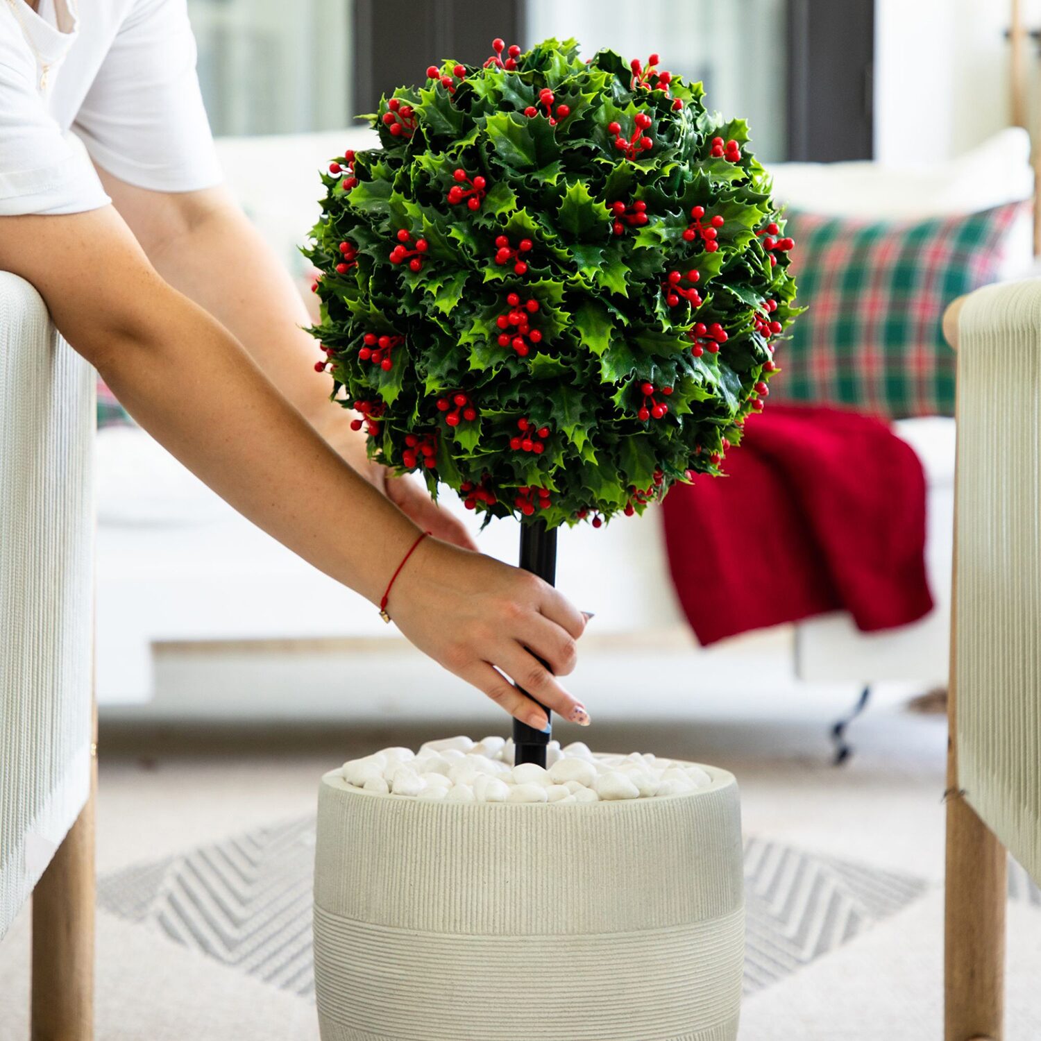 Nearly Natural 2ft Uv Resistant Holly Berry Artificial Plant
