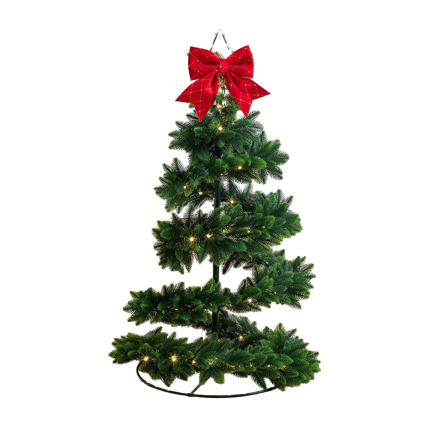 Nearly Natural 34" Pine Spiral Pop Up 2 1/2 Foot Pre-Lit Pine Christmas Tree
