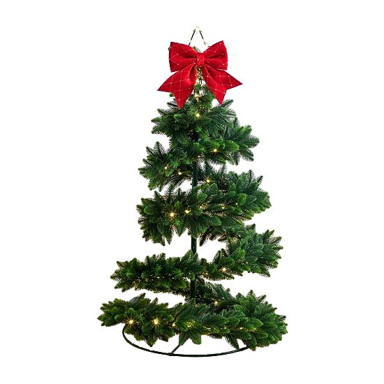 Nearly Natural 34" Pine Spiral Pop Up 2 1/2 Foot Pre-Lit Pine Christmas Tree