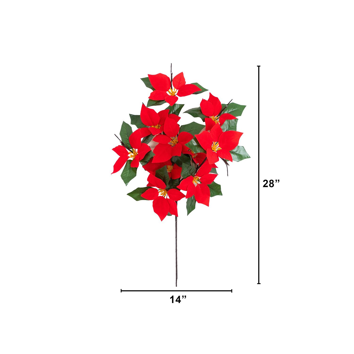 Nearly Natural 28" Pre-Lit Poinsettia Artificial Flowers