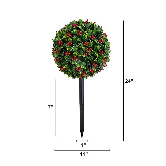 Nearly Natural 2ft Uv Resistant Holly Berry Artificial Plant