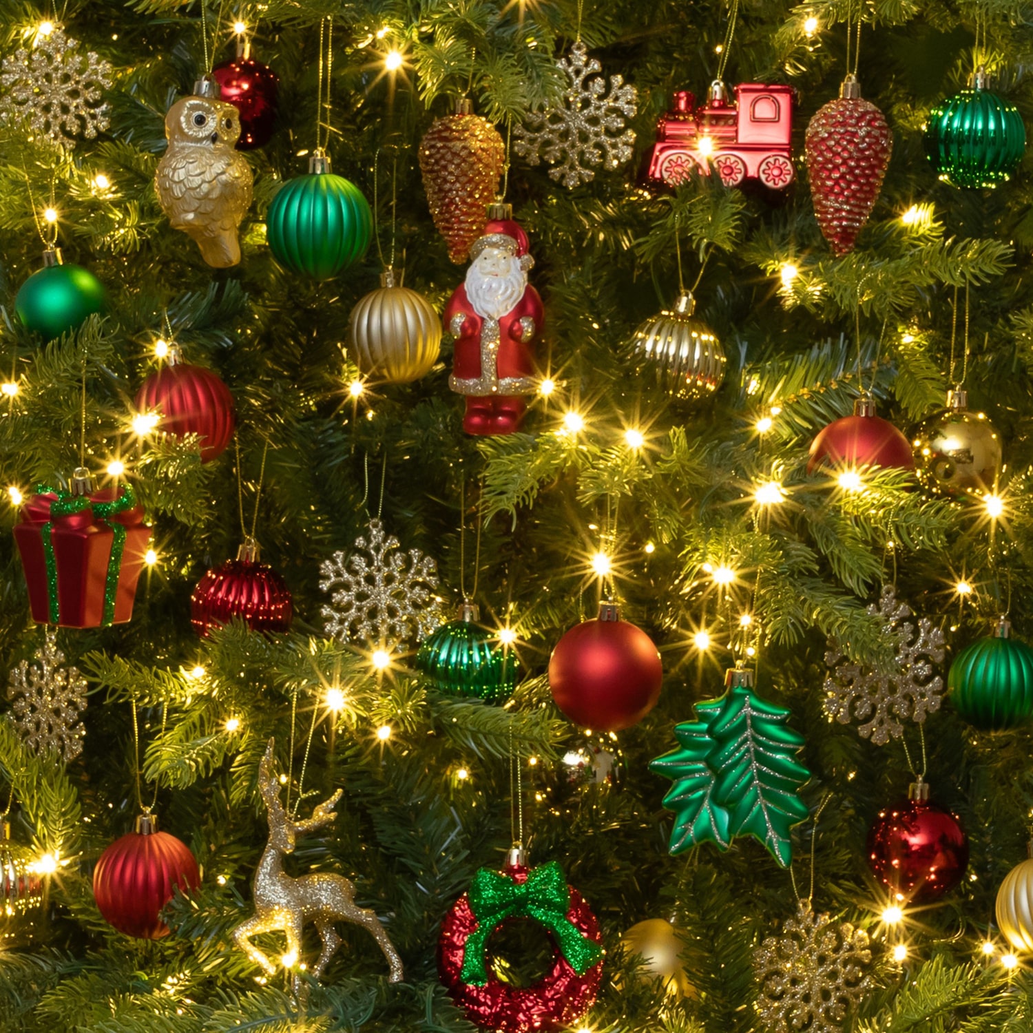 Nearly Natural Red, Green And Gold Assorted Shatterproof 39-pc. Christmas Ornament
