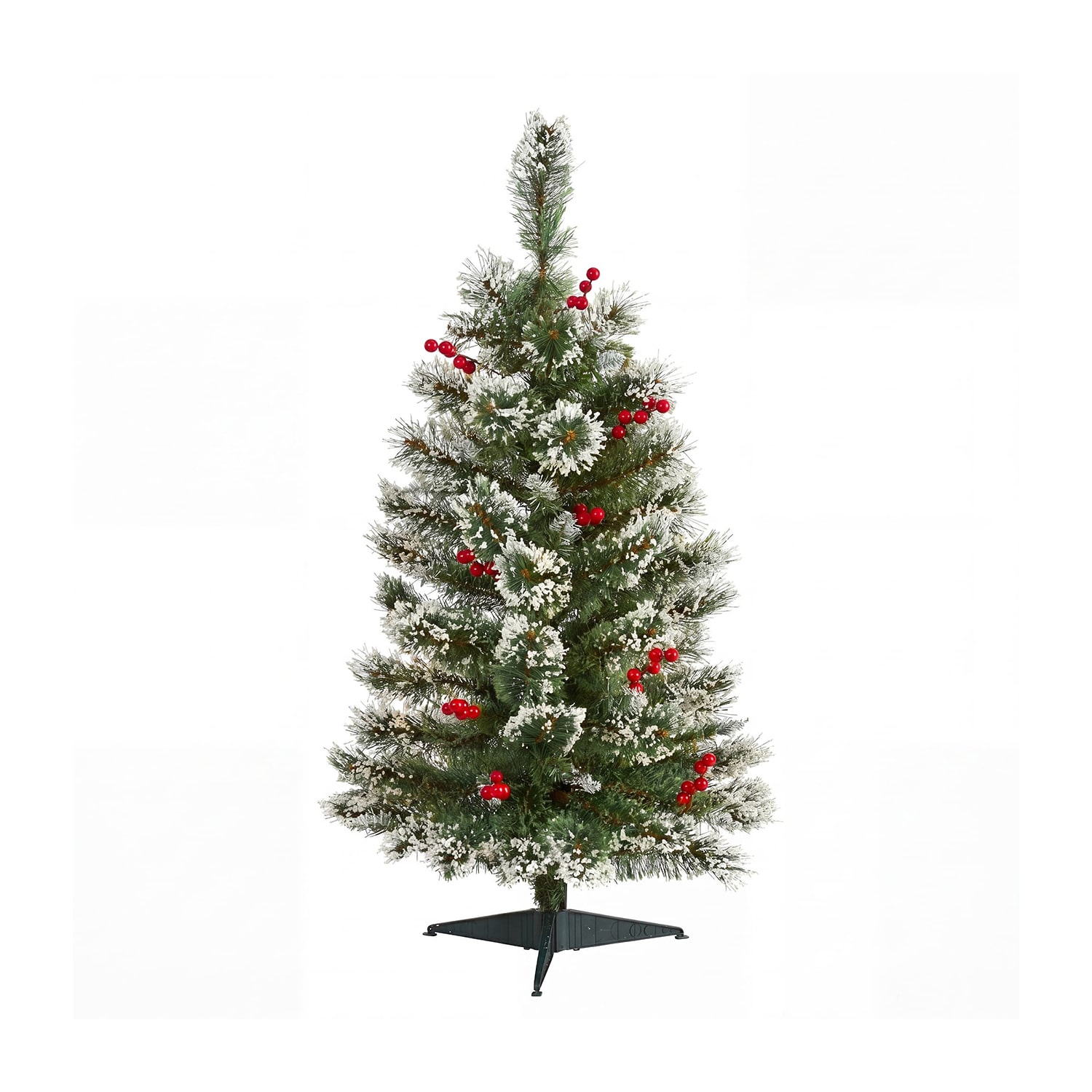 Nearly Natural 3ft Frosted Swiss Pine 3 Foot Pine Christmas Tree
