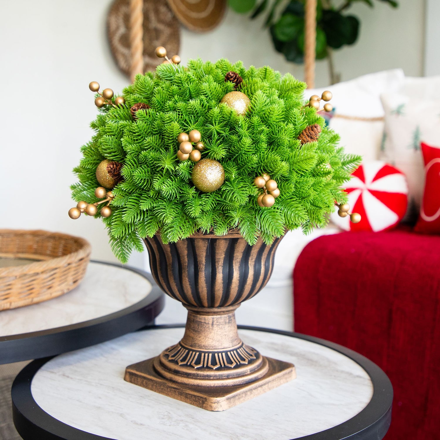 Nearly Natural 18" Pre-Lit Pine Artificial Plant
