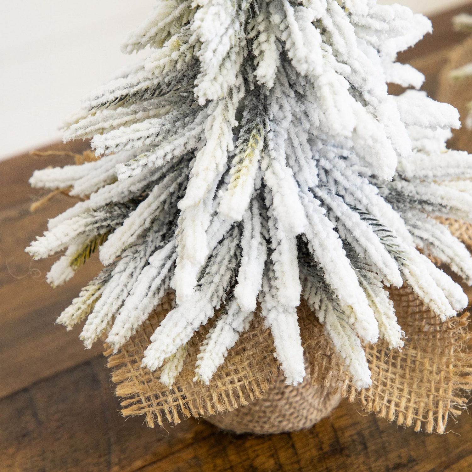 Nearly Natural 10" And 13" Mini Flocked 1 Foot Pine Christmas Tree