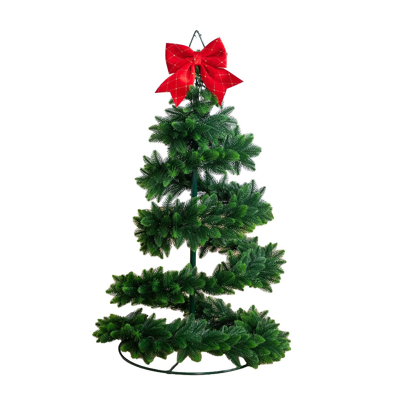 Nearly Natural 34" Pine Spiral Pop Up 2 1/2 Foot Pre-Lit Pine Christmas Tree