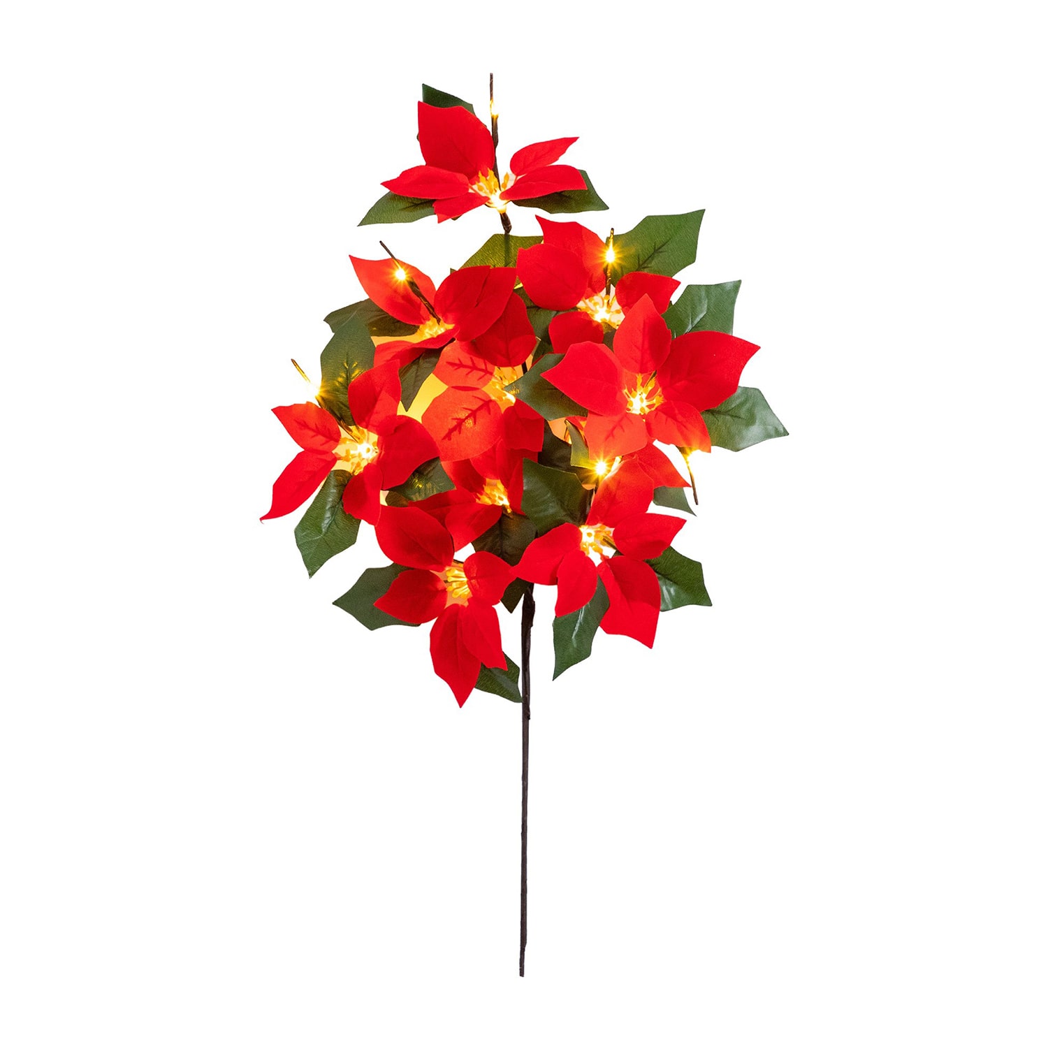 Nearly Natural 28" Pre-Lit Poinsettia Artificial Flowers
