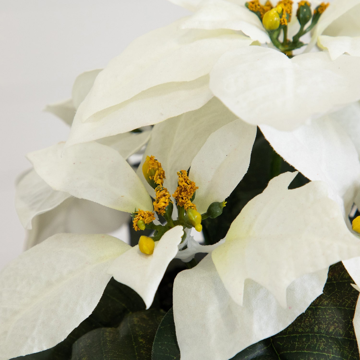 Nearly Natural 9" White Poinsettia 3-pc. Floral Arrangement