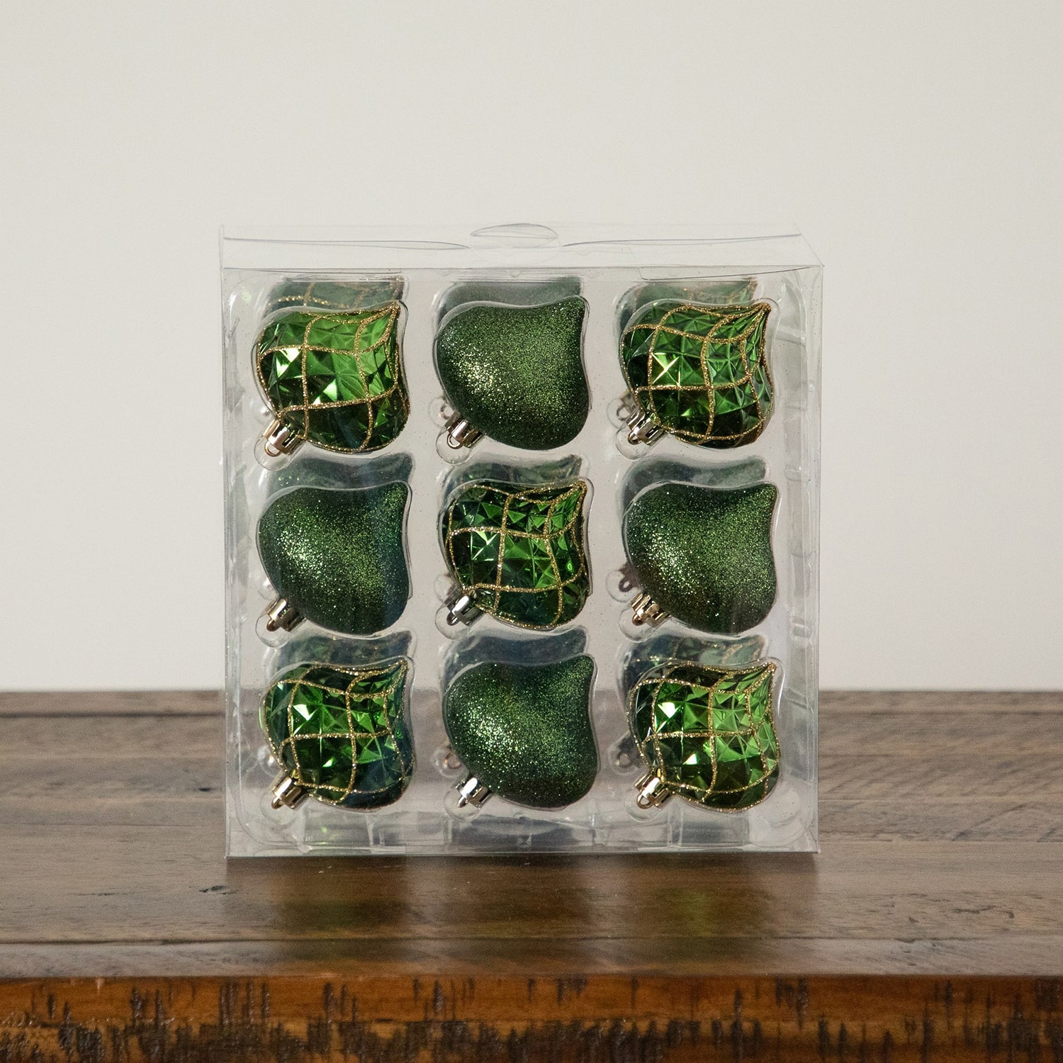 Nearly Natural Green And Gold Teardrop Shatterproof 18-pc. Christmas Ornament