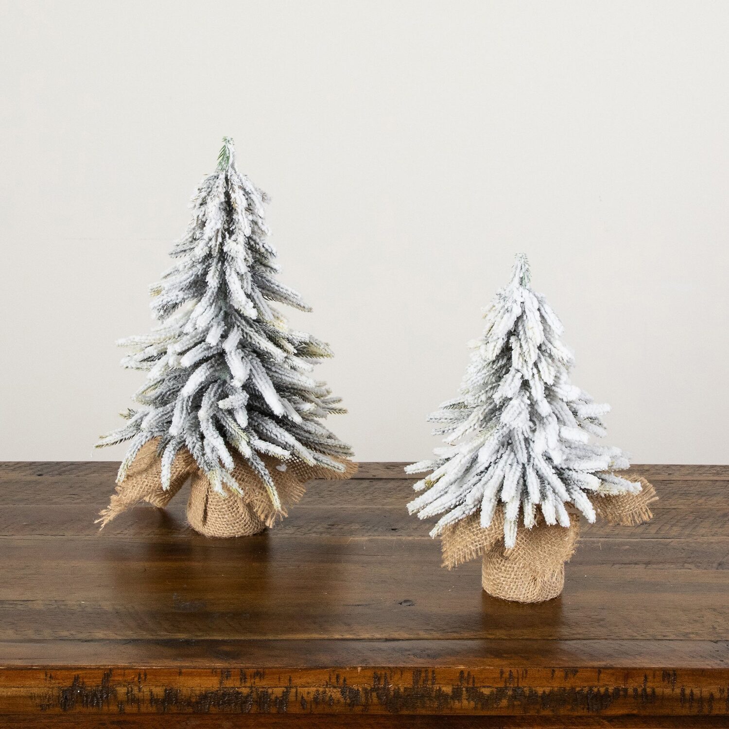 Nearly Natural 10" And 13" Mini Flocked 1 Foot Pine Christmas Tree