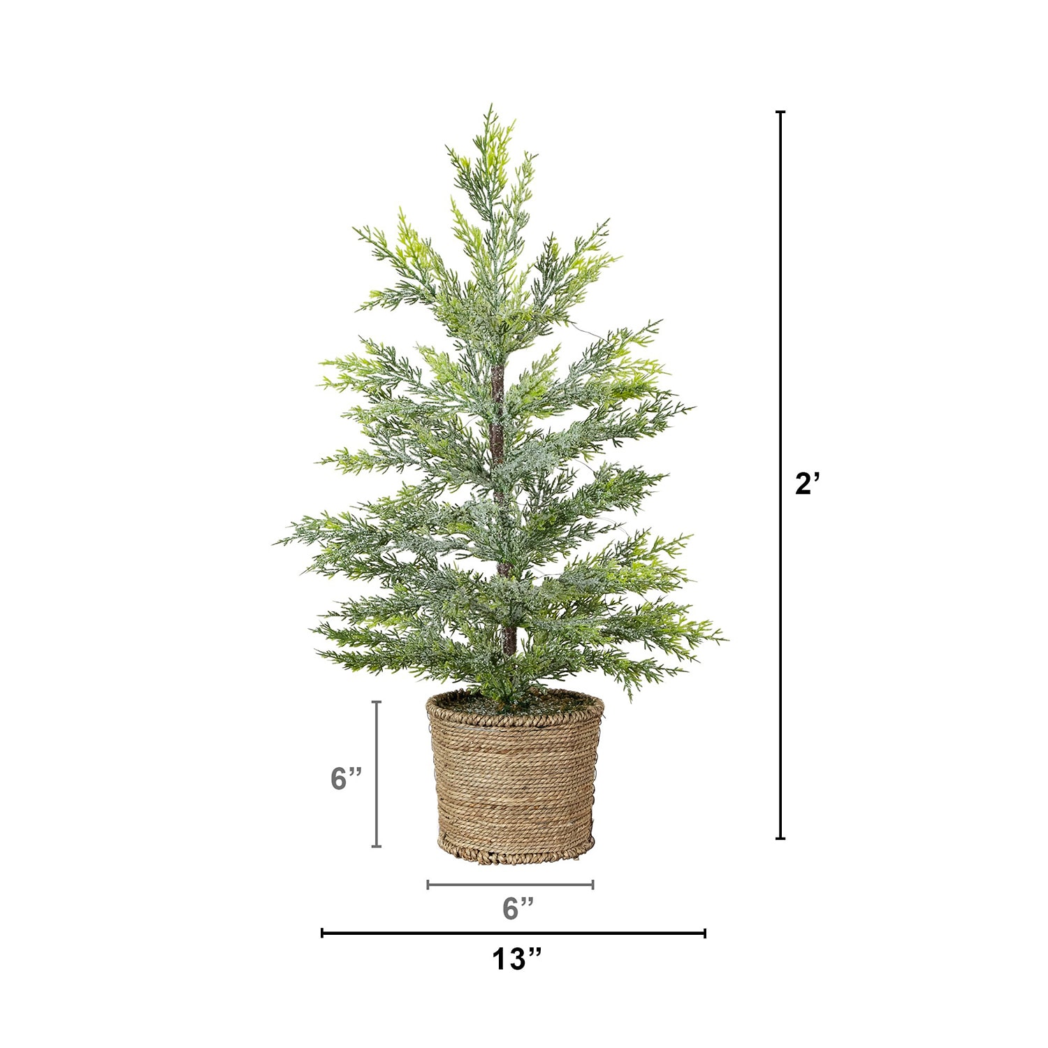 Nearly Natural 2ft Pre-Lit Snowed Cypress 2 Foot Pre-Lit Pine Christmas Tree