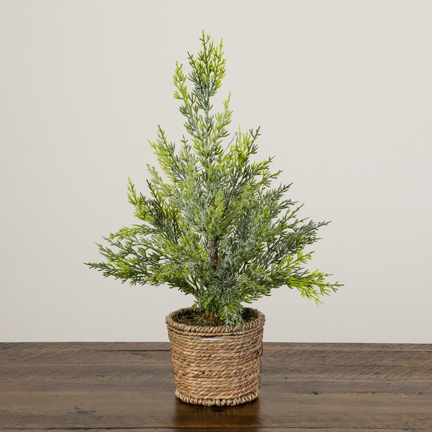 Nearly Natural 18" Pre-Lit Snowed Cypress 1 1/2 Feet Pre-Lit Pine Christmas Tree