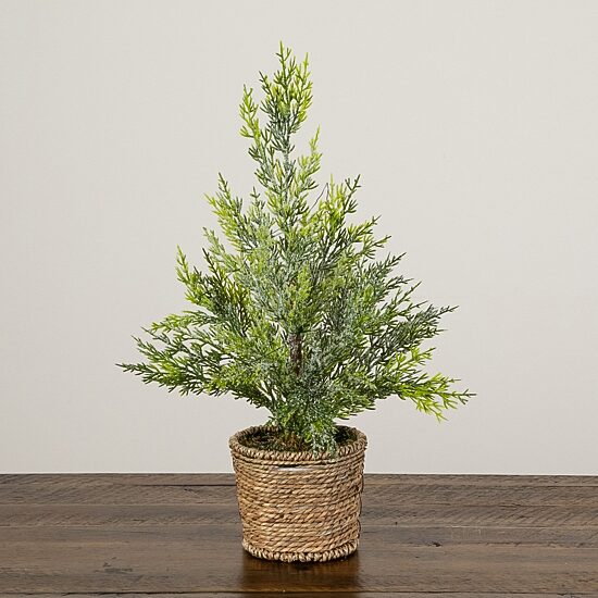 Nearly Natural 18" Pre-Lit Snowed Cypress 1 1/2 Feet Pre-Lit Pine Christmas Tree